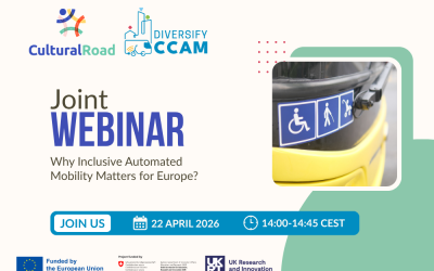 Joint CulturalRoad and Diversify-CCAM webinar: Why Inclusive Automated Mobility Matters for Europe?